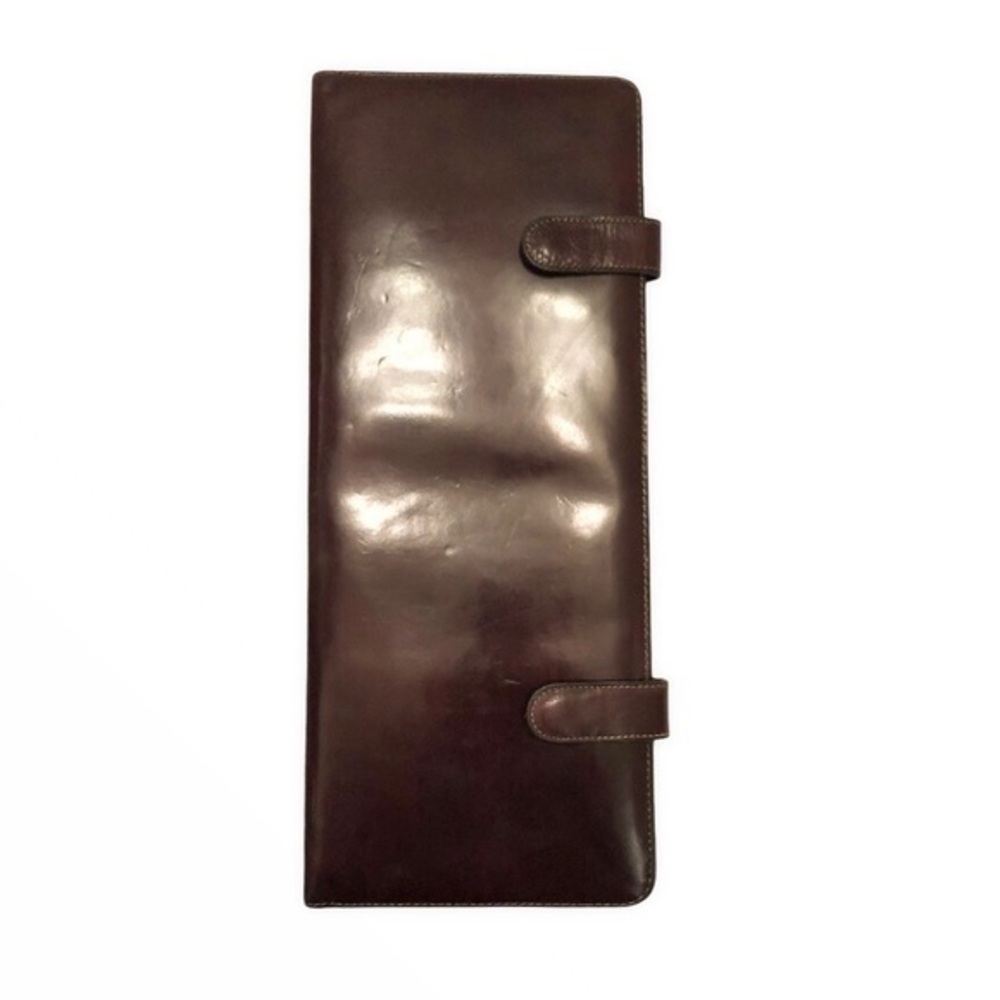 Bosca brown leather travel tie case